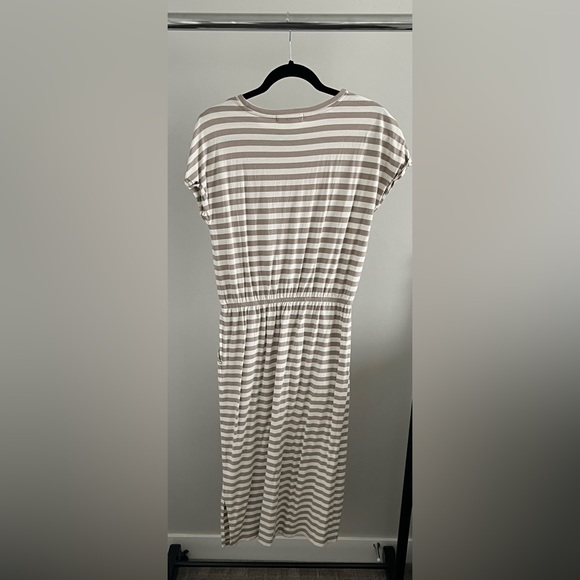 Downeast Midi Dress | Gray and White Striped | Size M - Picture 4 of 6